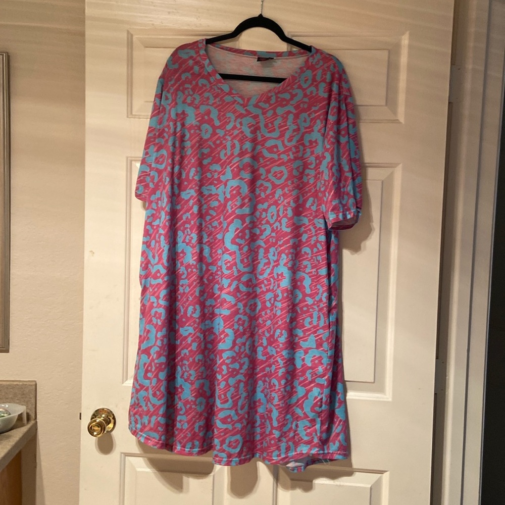Rebel Raven gently worn dress pink and blue leopard